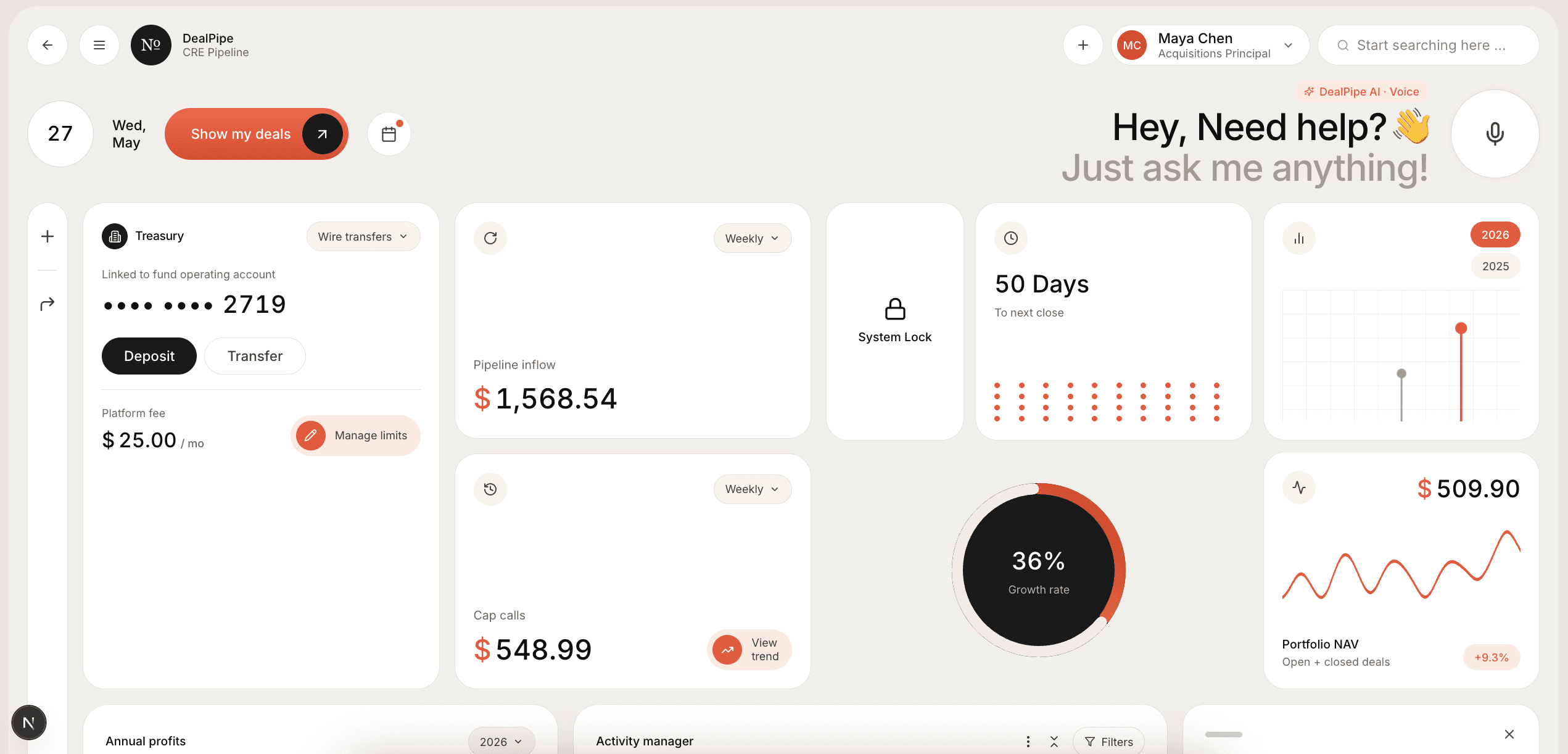 DealPipe — AI-Native CRE SaaS — Deal Pipeline, Fund Operations & Embedded Voice Assistant for Acquisitions Teams