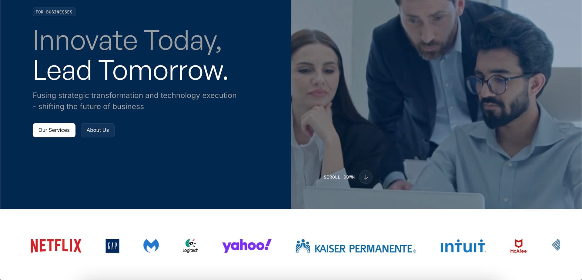 StrataFusion Group — Duda to Webflow migration and conversion focused redesign for a Silicon Valley consulting firm